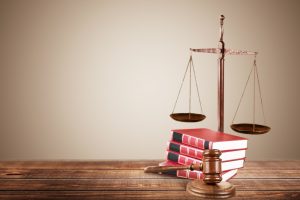 Divorce Law Books, Scale & Gavel